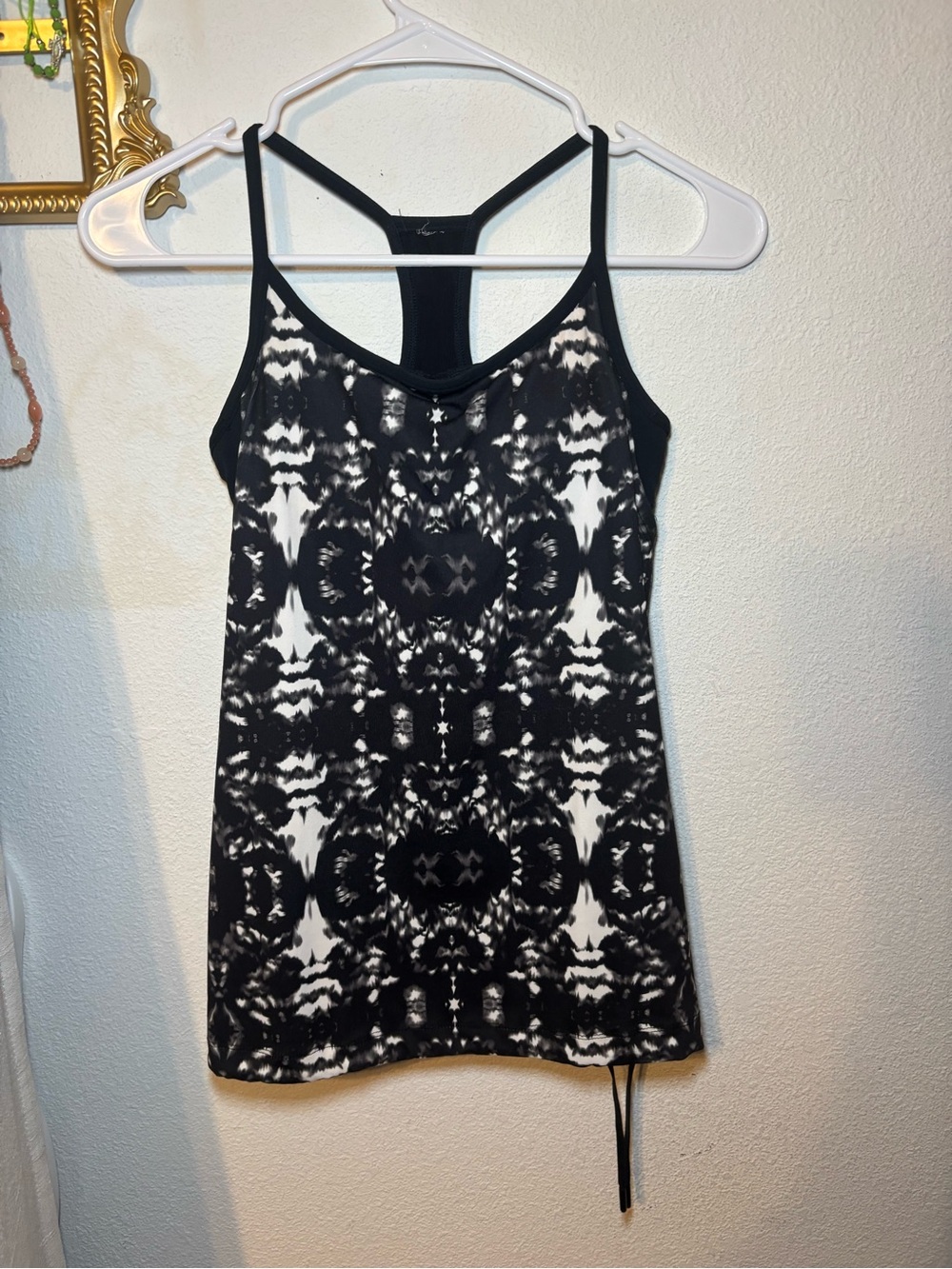 Fabletics Black & White Tie-Dye Tank Dress - Women